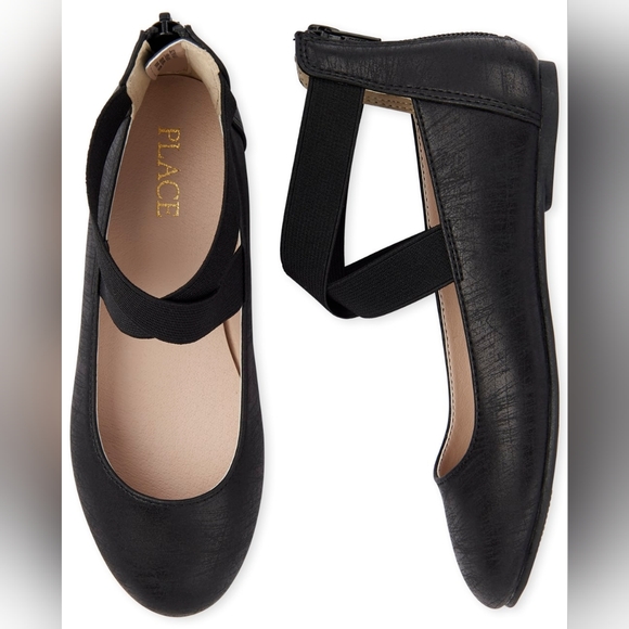 Girls Uniform Cross Strap Ballet Flats - Picture 5 of 5